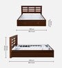 Maple Premier Queen Size Bed in Walnut Finish with Hydraulic Storage