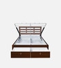 Maple Premier Queen Size Bed in Walnut Finish with Hydraulic Storage