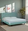 Maraya Upholstered King Size Bed In Teal Green Color