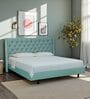 Maraya Upholstered Queen Size Bed In Teal Green Color
