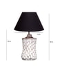 Marazzi Black Cotton Shade Table Lamp with Distress White Base