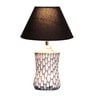 Marazzi Black Cotton Shade Table Lamp with Distress White Base