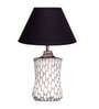 Marazzi Black Cotton Shade Table Lamp with Distress White Base