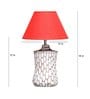 Marazzi Maroon Cotton Shade Table Lamp with Distress White Base