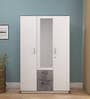 Marbito 3 Door Wardrobe in White Finish with Mirror