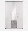 Marbito 3 Door Wardrobe in White Finish with Mirror