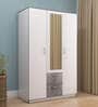 Marbito 3 Door Wardrobe in White Finish with Mirror