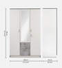 Marbito 3 Door Wardrobe in White Finish with Mirror