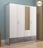 Marbito 4 Door Wardrobe in White Finish with Mirror