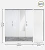 Marbito 4 Door Wardrobe in White Finish with Mirror