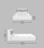 Marbito King Size Bed in White Finish with Box Storage