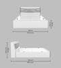 Marbito Queen Size Bed in White Finish with Box Storage
