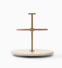 White And Brown Marble 2 Tier Platter