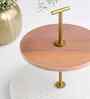 White And Brown Marble 2 Tier Platter