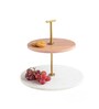White And Brown Marble 2 Tier Platter