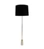 Marble Arrow Black Fabric Shade Floor Lamp with Marble White Base