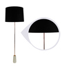 Marble Arrow Black Fabric Shade Floor Lamp with Marble White Base