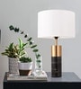 Marble Base Table Lamp   Modern Luxe in Black & Gold