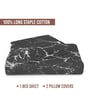 Marble Black Printed 400 TC Cotton Super King Sized Bedsheet with 2 Pillow Covers