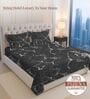 Marble Black Printed 400 TC Cotton Super King Sized Bedsheet with 2 Pillow Covers