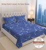 Marble Blue Printed 400 TC Cotton Super King Sized Bedsheet with 2 Pillow Covers