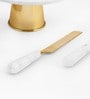 White D cor Marble Marble Brass Knife Brass server