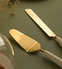 White D cor Marble Marble Brass Knife Brass server
