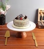 Marble Cake Stand With Wooden Base