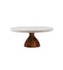 Marble Cake Stand With Wooden Base