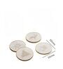 Marble Coasters Brass Ring White- Christmas Theme (Set Of 4)