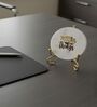 Marble Collect Moments Not Things Showpiece With Metal Stand
