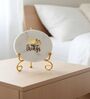 Marble Collect Moments Not Things Showpiece With Metal Stand