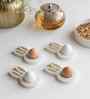 White Bunny Marble Egg Holder (1Pc)