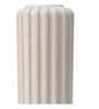 Marble Finish Elegant Fluted White Decorative Vase