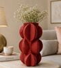 Marble Finish Modern Textured Polyresin Sculptural Flower Vase