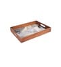 Marble Grey White & Gold MDF Wood Rectangle Serving Trays