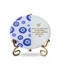 Marble Half Evil Eye IK Onkar Mantra Wall Plate With Folding Metal Stand