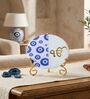 Marble Half Evil Eye IK Onkar Wall Plate With Folding Metal Stand
