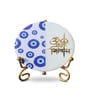 Marble Half Evil Eye Om Namah Shivay Wall Plate With Folding Metal Stand