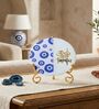 Marble Half Evil Eye Om Namah Shivay Wall Plate With Folding Metal Stand