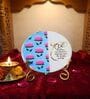 Marble Half Pichwai Guru Nanak Ji Wall Plate With Folding Metal Stand