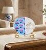 Marble Half Pichwai Guruji Mantra Wall Plate With Folding Metal Stand