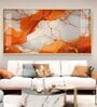 Marble Ink Orange Glass Finish Horizontal Wall Art