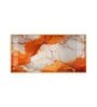 Marble Ink Orange Glass Finish Horizontal Wall Art