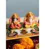 MARBLE LORD LAKSHMI GANESHA WITH 15 cm CHOWKIE 
