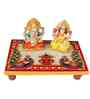 MARBLE LORD LAKSHMI GANESHA WITH 15 cm CHOWKIE 