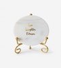 Marble Love Laughter Forever Showpiece With Metal Stand