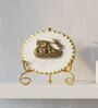 Marble Metal Radhakrishna Showpiece With Metal Stand