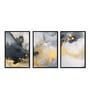Marble Multicolour Canvas & MDF (Set of 3) Framed Art Panels