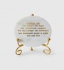 Marble Namokar Mantra Showpiece With Metal Stand